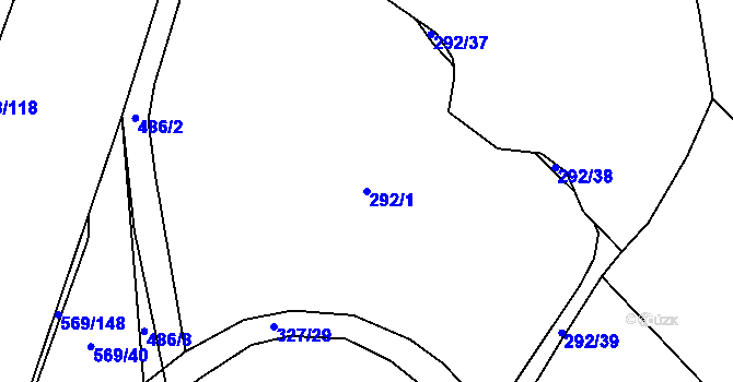 Parcela st. 292/1 v KÚ Březhrad, Katastrální mapa