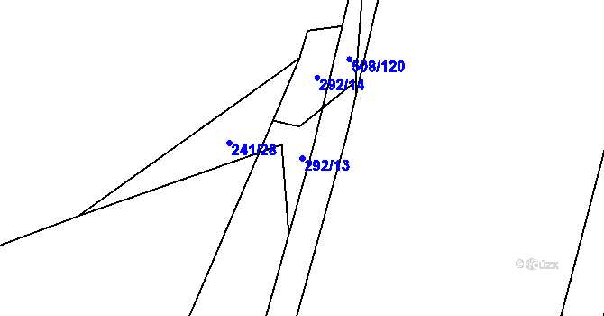 Parcela st. 292/13 v KÚ Březhrad, Katastrální mapa