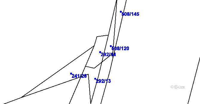Parcela st. 292/14 v KÚ Březhrad, Katastrální mapa