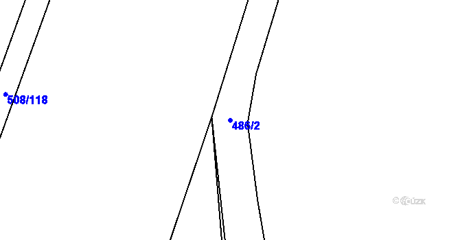 Parcela st. 486/2 v KÚ Březhrad, Katastrální mapa