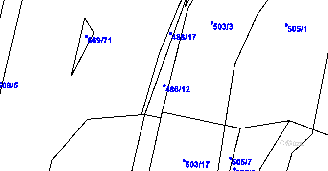 Parcela st. 486/12 v KÚ Březhrad, Katastrální mapa