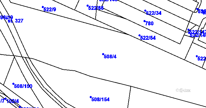Parcela st. 508/4 v KÚ Březhrad, Katastrální mapa