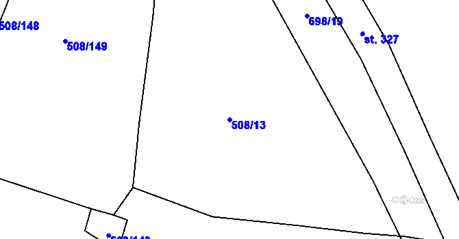 Parcela st. 508/13 v KÚ Březhrad, Katastrální mapa
