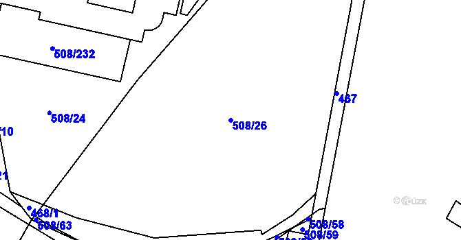 Parcela st. 508/26 v KÚ Březhrad, Katastrální mapa