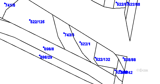 Parcela st. 522/1 v KÚ Březhrad, Katastrální mapa