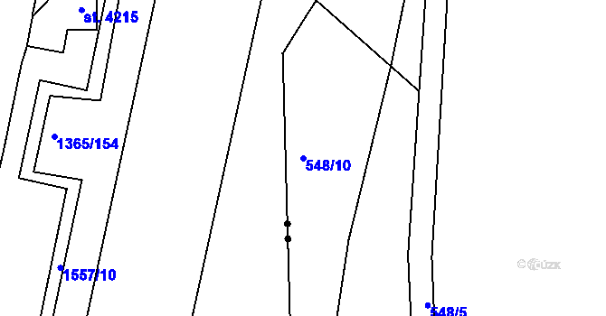Parcela st. 548/10 v KÚ Březhrad, Katastrální mapa