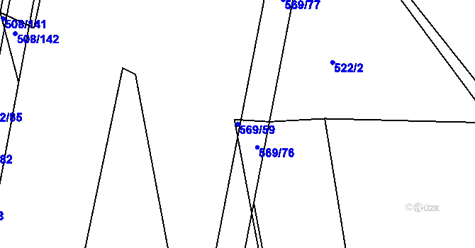 Parcela st. 569/59 v KÚ Březhrad, Katastrální mapa