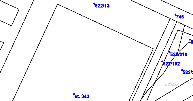Parcela st. 719/1 v KÚ Březhrad, Katastrální mapa