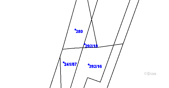 Parcela st. 292/18 v KÚ Březhrad, Katastrální mapa