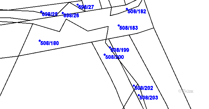 Parcela st. 508/200 v KÚ Březhrad, Katastrální mapa