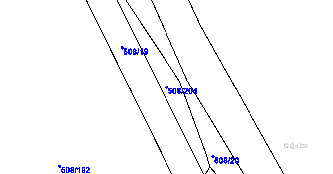 Parcela st. 508/204 v KÚ Březhrad, Katastrální mapa