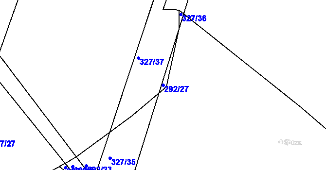 Parcela st. 292/27 v KÚ Březhrad, Katastrální mapa