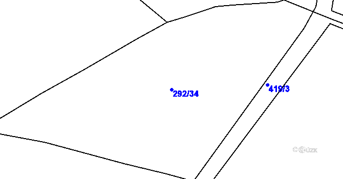 Parcela st. 292/34 v KÚ Březhrad, Katastrální mapa