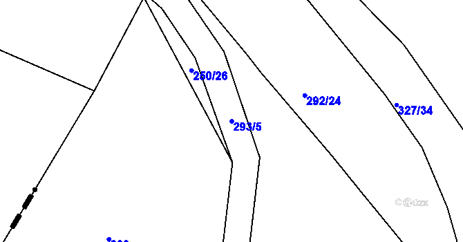 Parcela st. 293/5 v KÚ Březhrad, Katastrální mapa