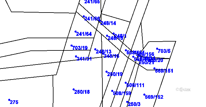 Parcela st. 248/16 v KÚ Březhrad, Katastrální mapa