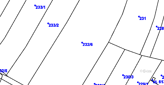 Parcela st. 232/6 v KÚ Březí u Říčan, Katastrální mapa