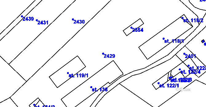 Parcela st. 2429 v KÚ Březí u Blatné, Katastrální mapa