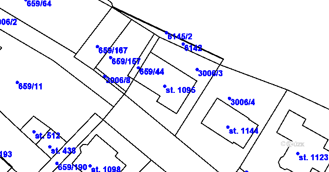 Parcela st. 1095 v KÚ Březí u Mikulova, Katastrální mapa