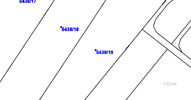 Parcela st. 5438/19 v KÚ Březí u Mikulova, Katastrální mapa