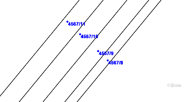 Parcela st. 4567/9 v KÚ Březí u Mikulova, Katastrální mapa