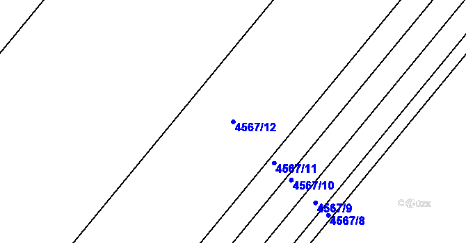 Parcela st. 4567/12 v KÚ Březí u Mikulova, Katastrální mapa