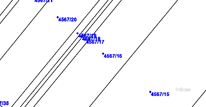 Parcela st. 4567/16 v KÚ Březí u Mikulova, Katastrální mapa