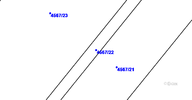 Parcela st. 4567/22 v KÚ Březí u Mikulova, Katastrální mapa