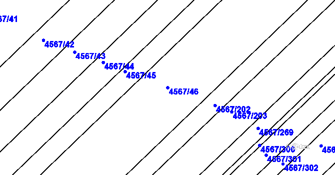 Parcela st. 4567/46 v KÚ Březí u Mikulova, Katastrální mapa