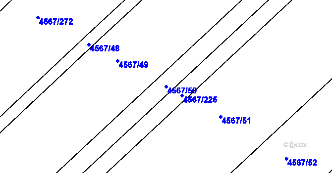 Parcela st. 4567/50 v KÚ Březí u Mikulova, Katastrální mapa