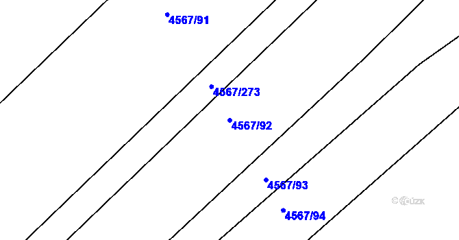 Parcela st. 4567/92 v KÚ Březí u Mikulova, Katastrální mapa