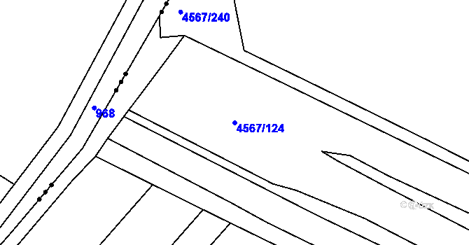 Parcela st. 4567/124 v KÚ Březí u Mikulova, Katastrální mapa