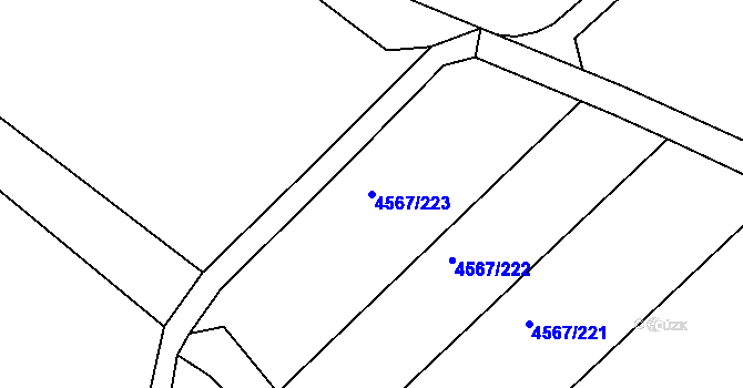 Parcela st. 4567/223 v KÚ Březí u Mikulova, Katastrální mapa