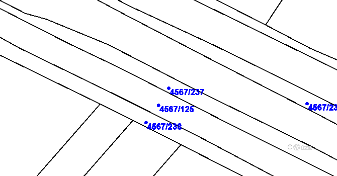 Parcela st. 4567/237 v KÚ Březí u Mikulova, Katastrální mapa
