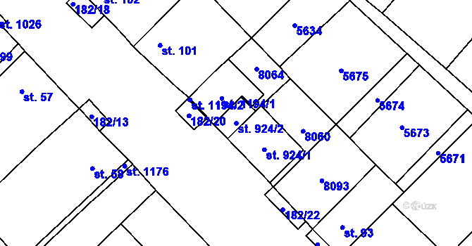 Parcela st. 924/2 v KÚ Březí u Mikulova, Katastrální mapa