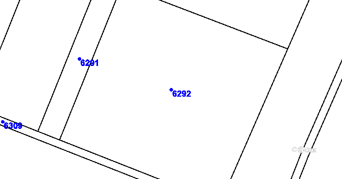 Parcela st. 6292 v KÚ Březí u Mikulova, Katastrální mapa