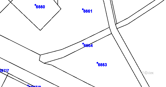 Parcela st. 6664 v KÚ Březí u Mikulova, Katastrální mapa
