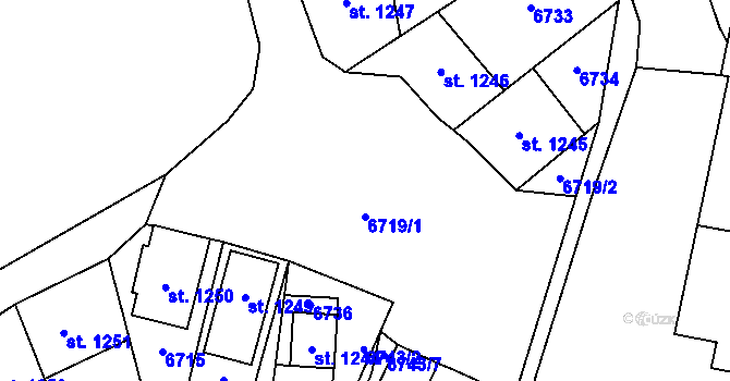 Parcela st. 6719 v KÚ Březí u Mikulova, Katastrální mapa
