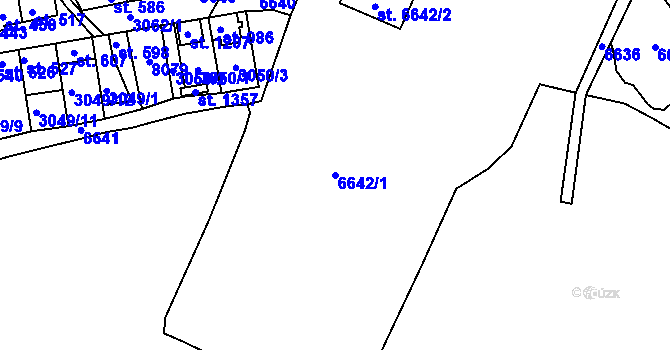 Parcela st. 6642/1 v KÚ Březí u Mikulova, Katastrální mapa