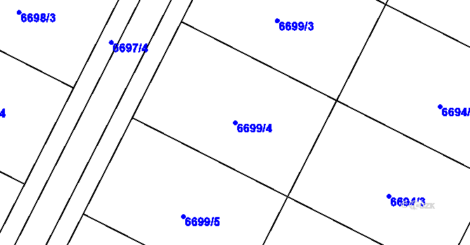 Parcela st. 6699/4 v KÚ Březí u Mikulova, Katastrální mapa