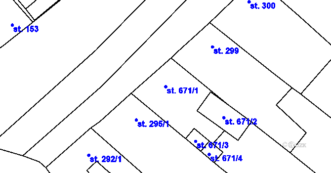 Parcela st. 671/1 v KÚ Březí u Mikulova, Katastrální mapa