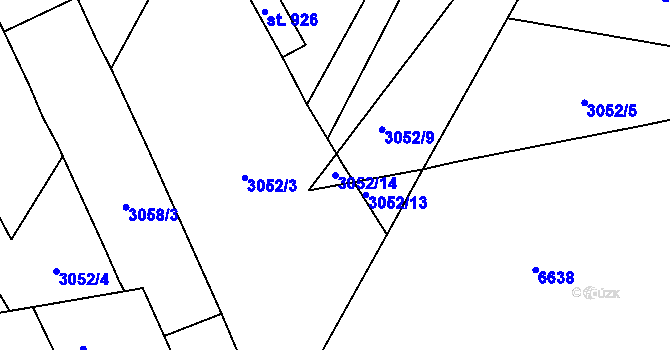 Parcela st. 3052/14 v KÚ Březí u Mikulova, Katastrální mapa