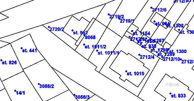 Parcela st. 1011/1 v KÚ Březí u Mikulova, Katastrální mapa