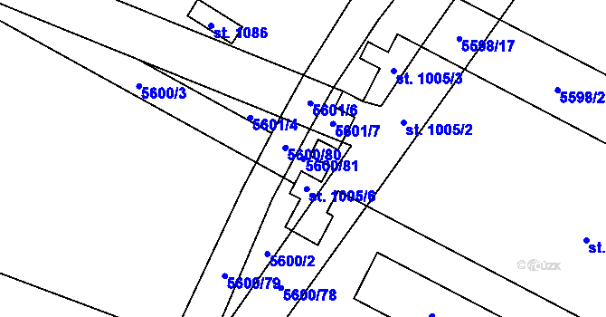 Parcela st. 5600/81 v KÚ Březí u Mikulova, Katastrální mapa