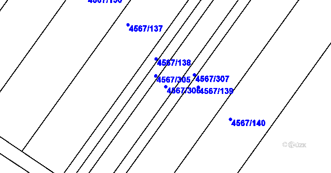 Parcela st. 4567/306 v KÚ Březí u Mikulova, Katastrální mapa
