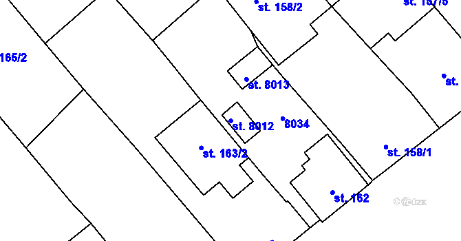 Parcela st. 8012 v KÚ Březí u Mikulova, Katastrální mapa