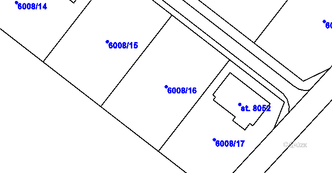 Parcela st. 6008/16 v KÚ Březí u Mikulova, Katastrální mapa