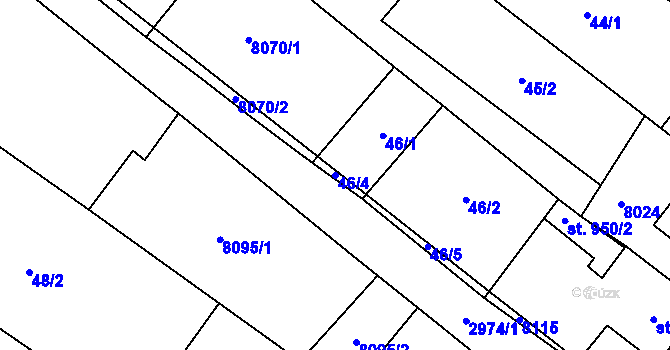 Parcela st. 46/4 v KÚ Březí u Mikulova, Katastrální mapa