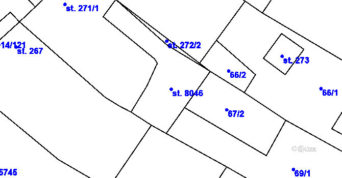 Parcela st. 8046 v KÚ Březí u Mikulova, Katastrální mapa