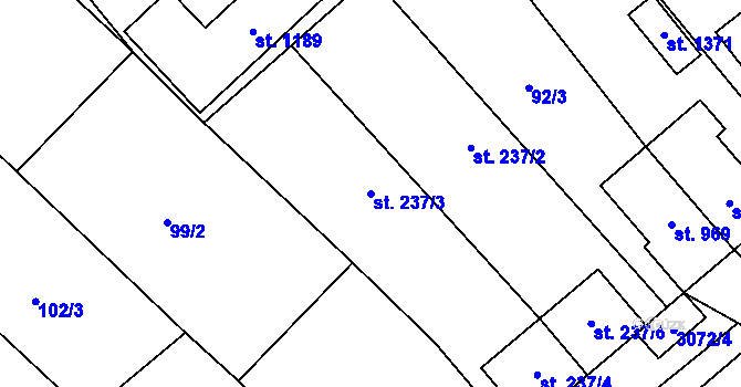 Parcela st. 237/3 v KÚ Březí u Mikulova, Katastrální mapa