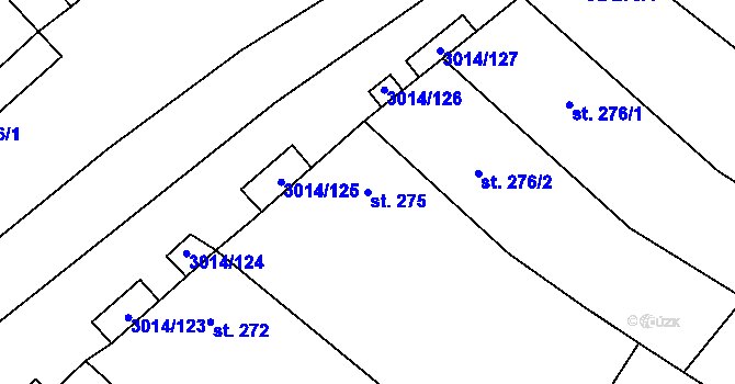 Parcela st. 275 v KÚ Březí u Mikulova, Katastrální mapa